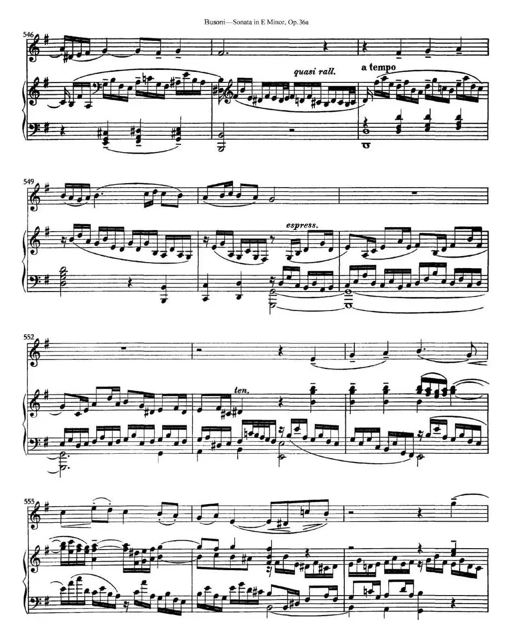 Violin Sonata No.2 in E Minor Op.36（小提琴+钢琴伴奏）
