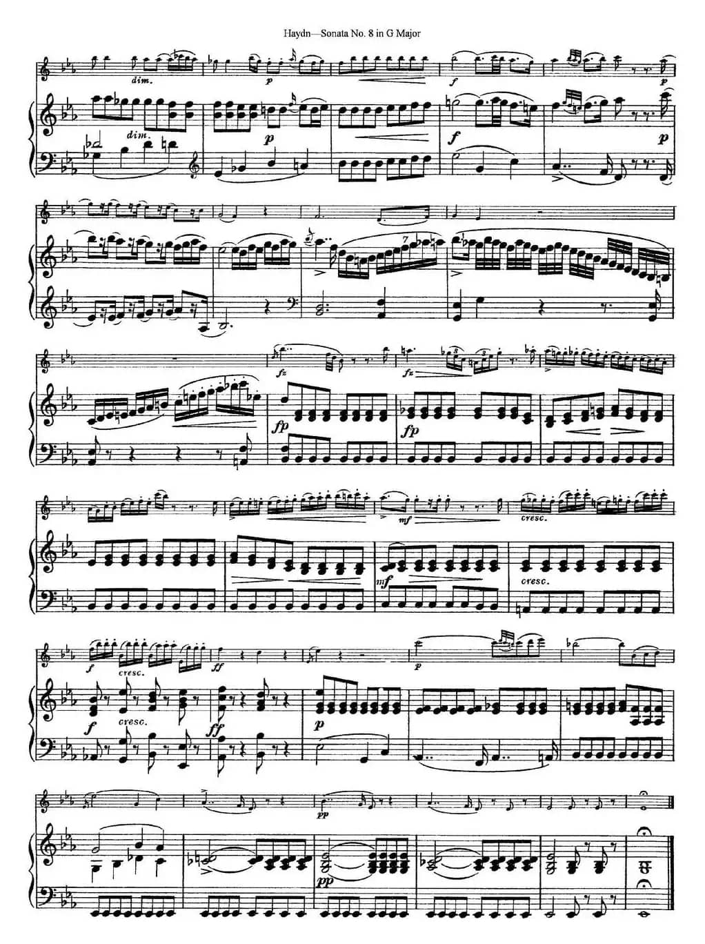 Violin Sonata No.8 in G Major（小提琴+钢琴伴奏）