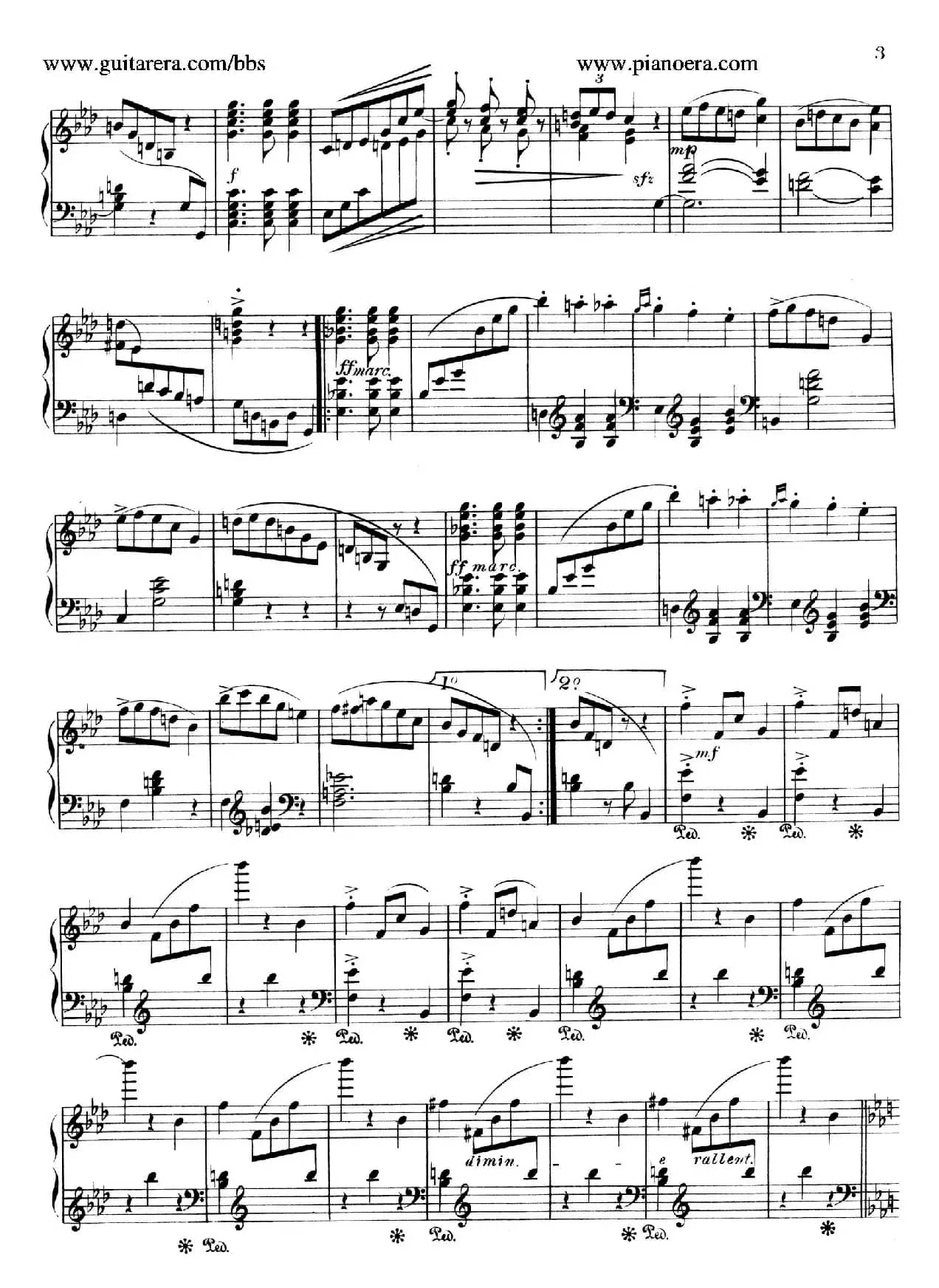 Valse Brillante in A Flat Major（降A大调华丽圆舞曲）