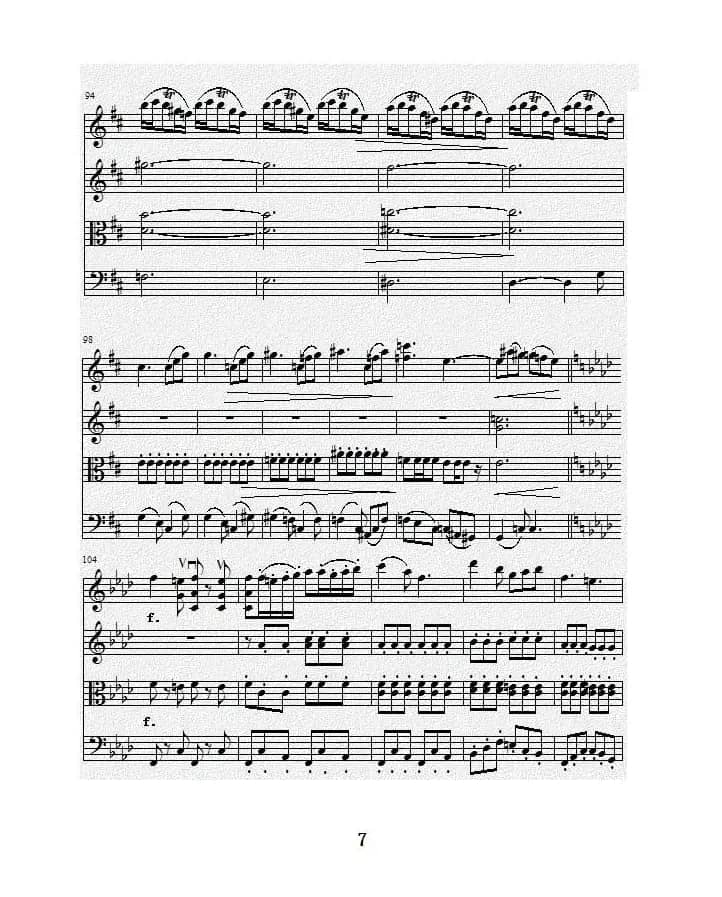 No.1弦乐四重奏总谱（第一乐章）