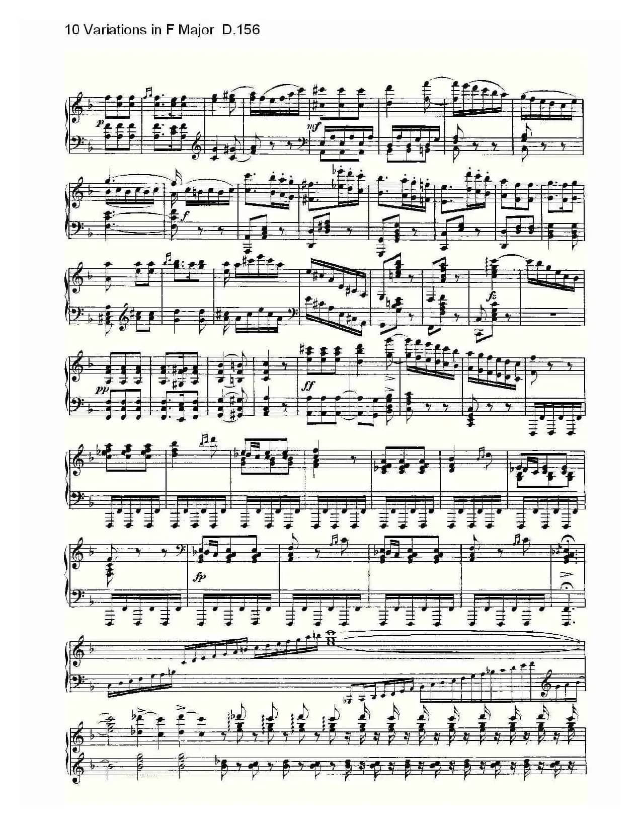 10 Variations in F Major D.156(F大调10变奏曲 D.156)