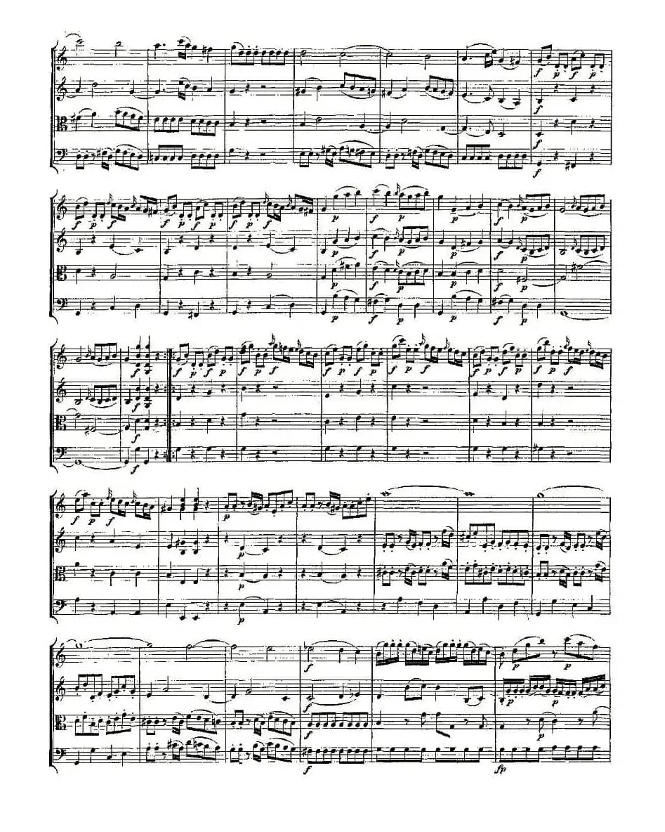 Quartet No. 4 in C Major, K. 157（C大调第四弦乐四重奏）