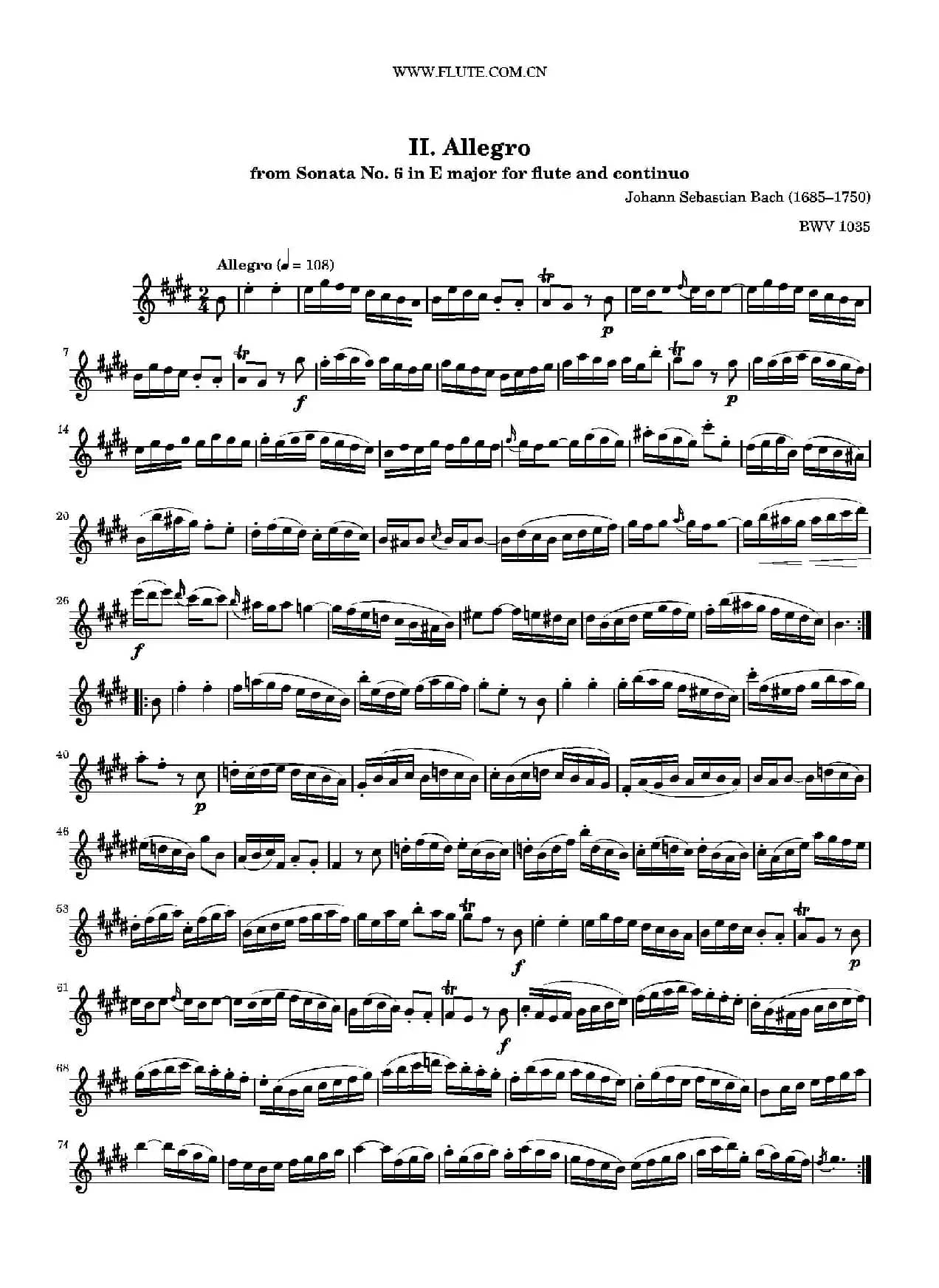 Allegro（BWV1035 ）