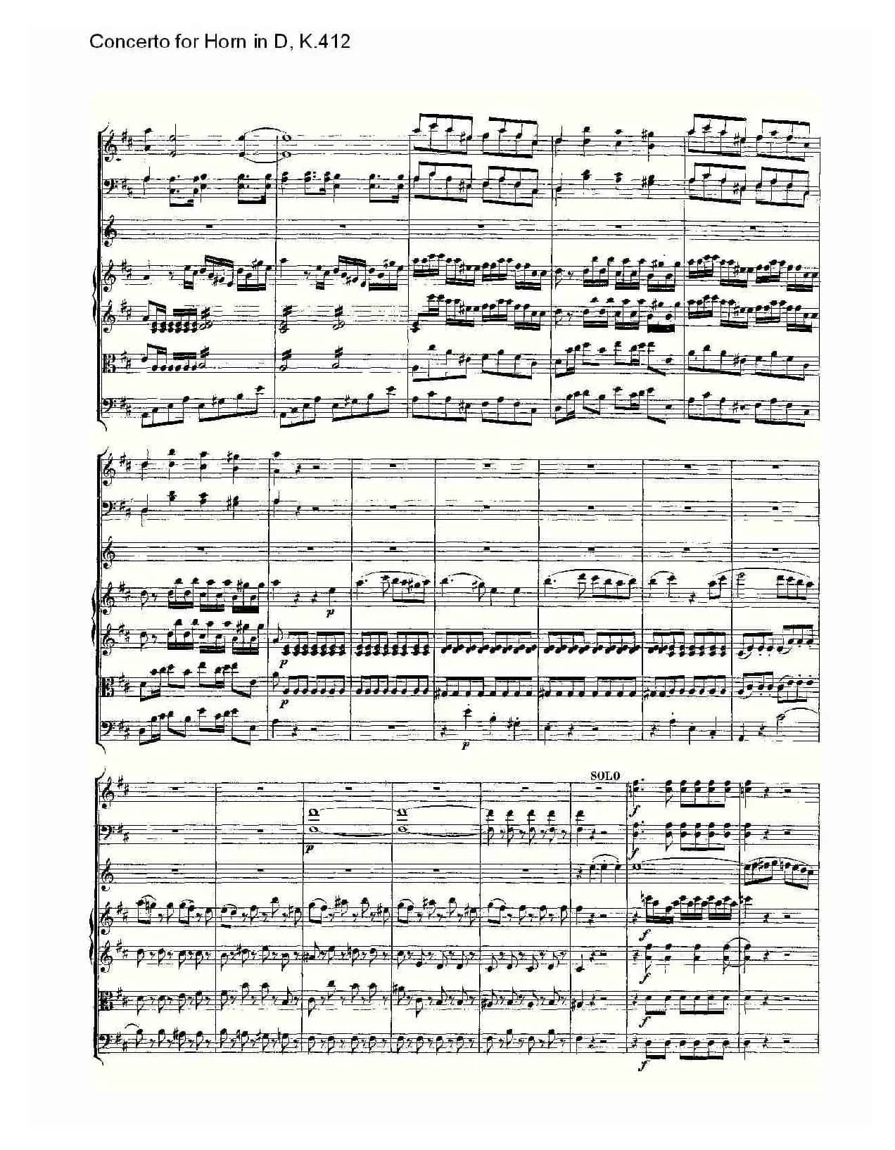 Concerto for Horn in D, K.412（D调法国号协奏曲, K.412）