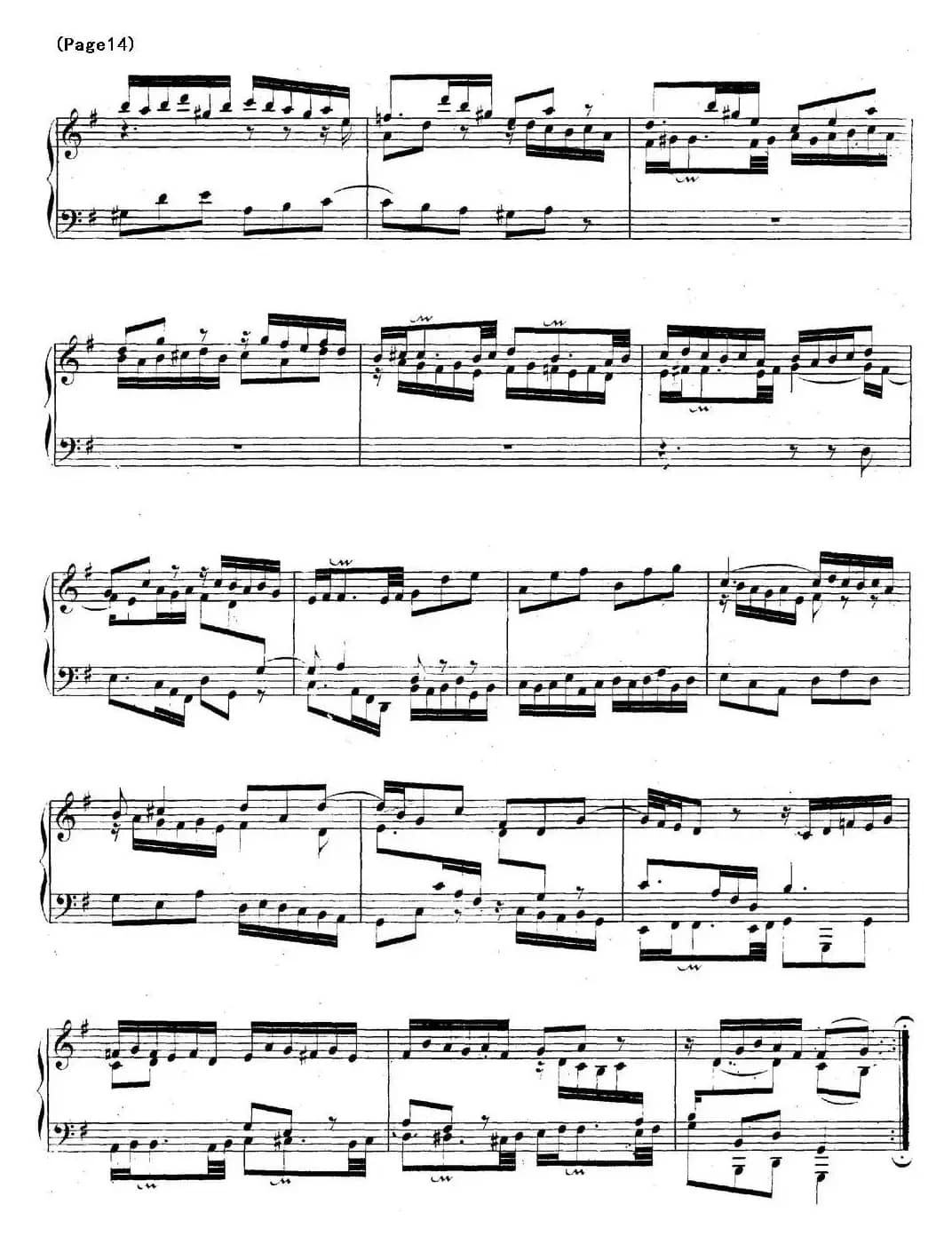 帕蒂塔6首德国组曲（No.5 G大调 巴赫 Partita G Major BWV 829）