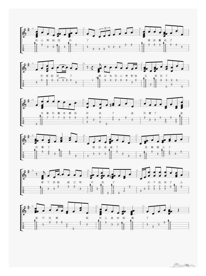 我真的受伤了（尤克里里谱）