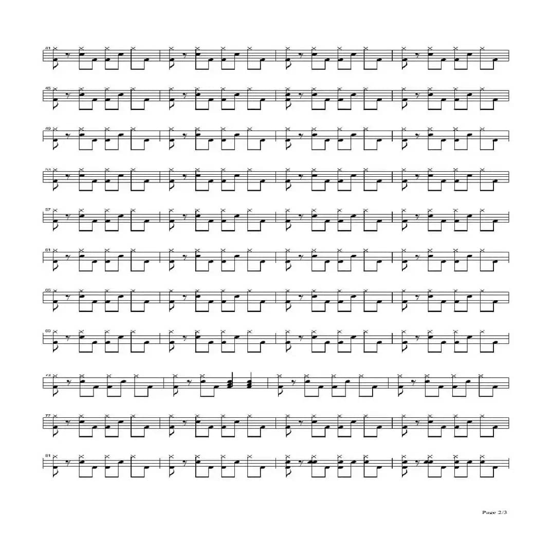 酒醉的探戈（架子鼓谱）