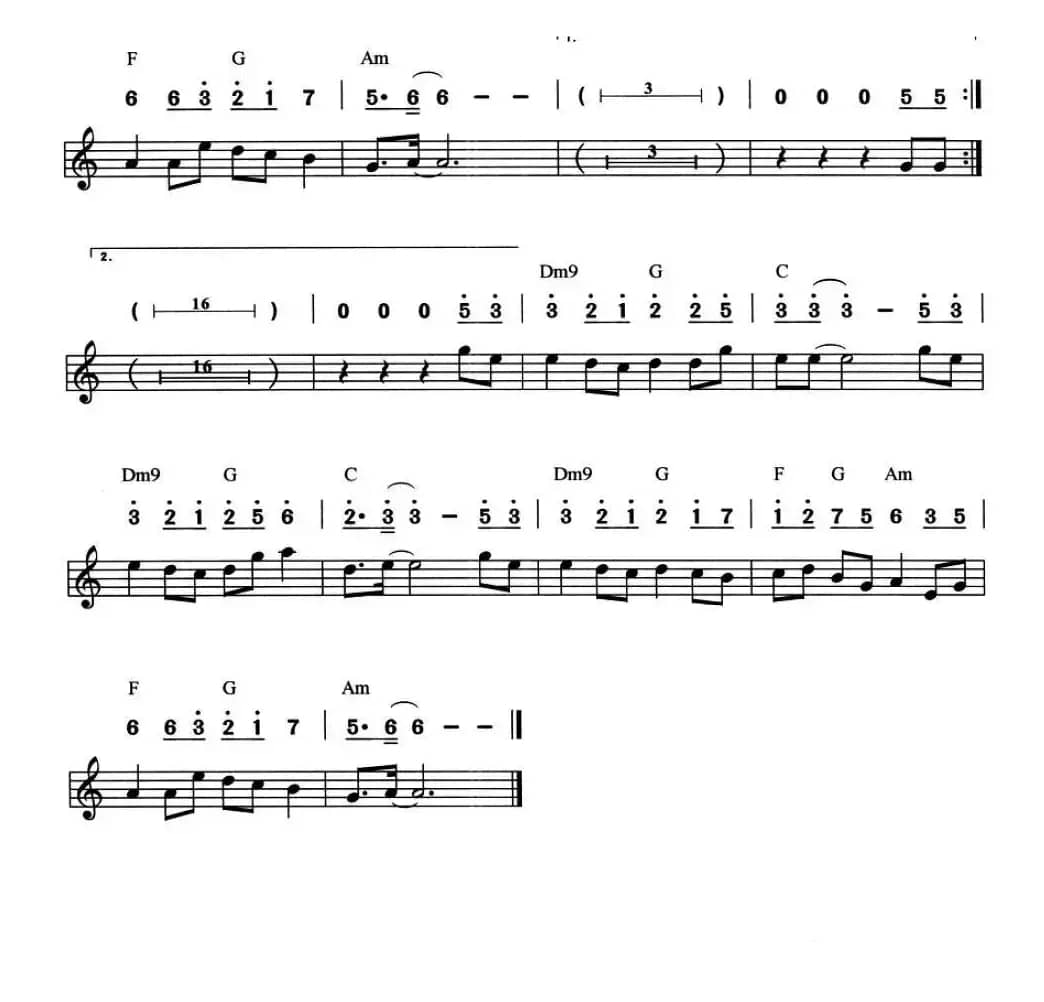 画心（线简谱混排版）