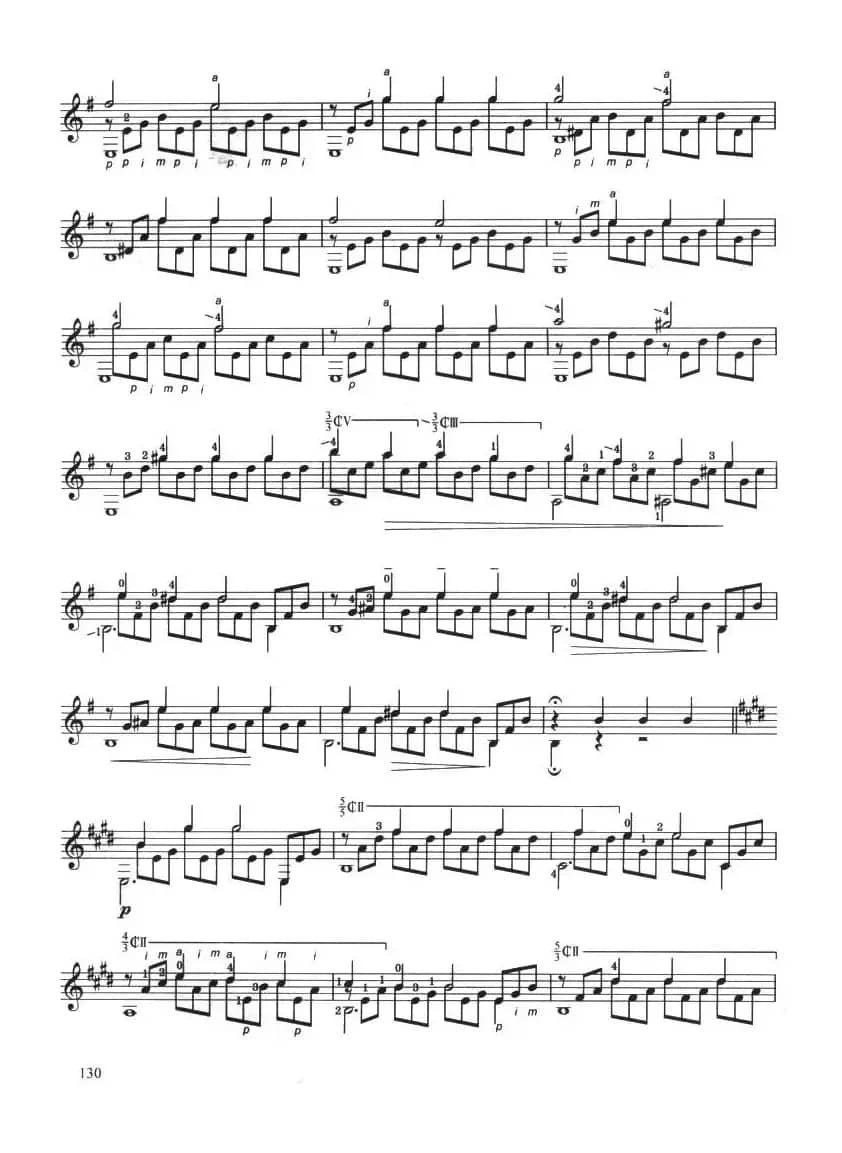 古典吉他考级八级练习曲（2首）