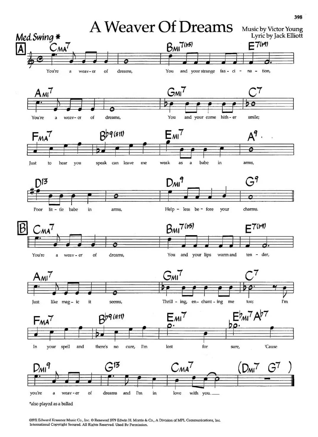 A Weaver Of Dreams（爵士钢琴曲）