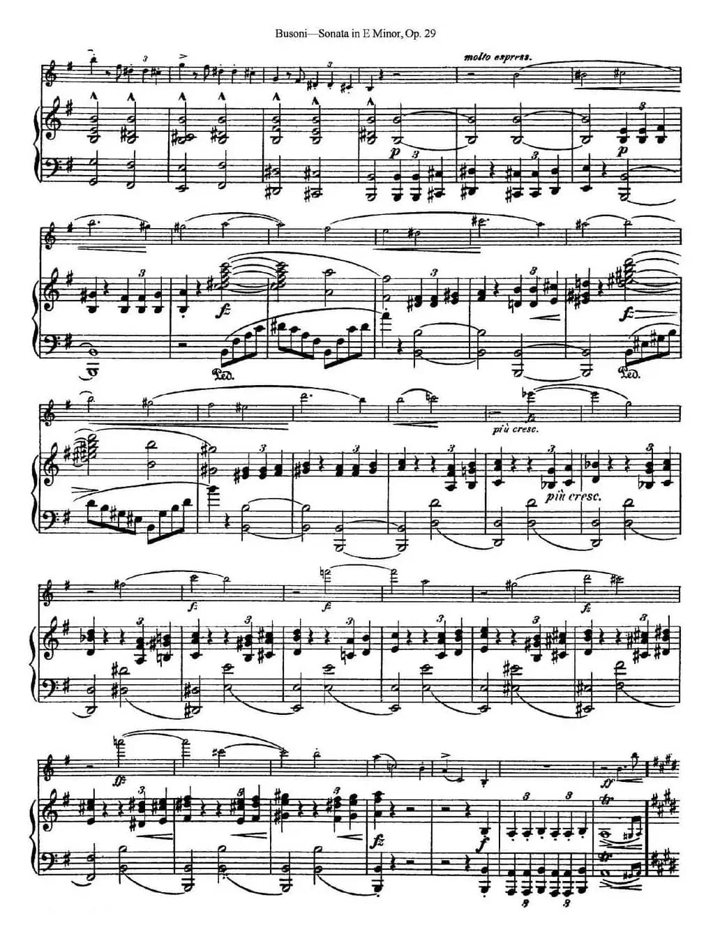 Violin Sonata No.1 in E Minor Op.29（小提琴+钢琴伴奏）