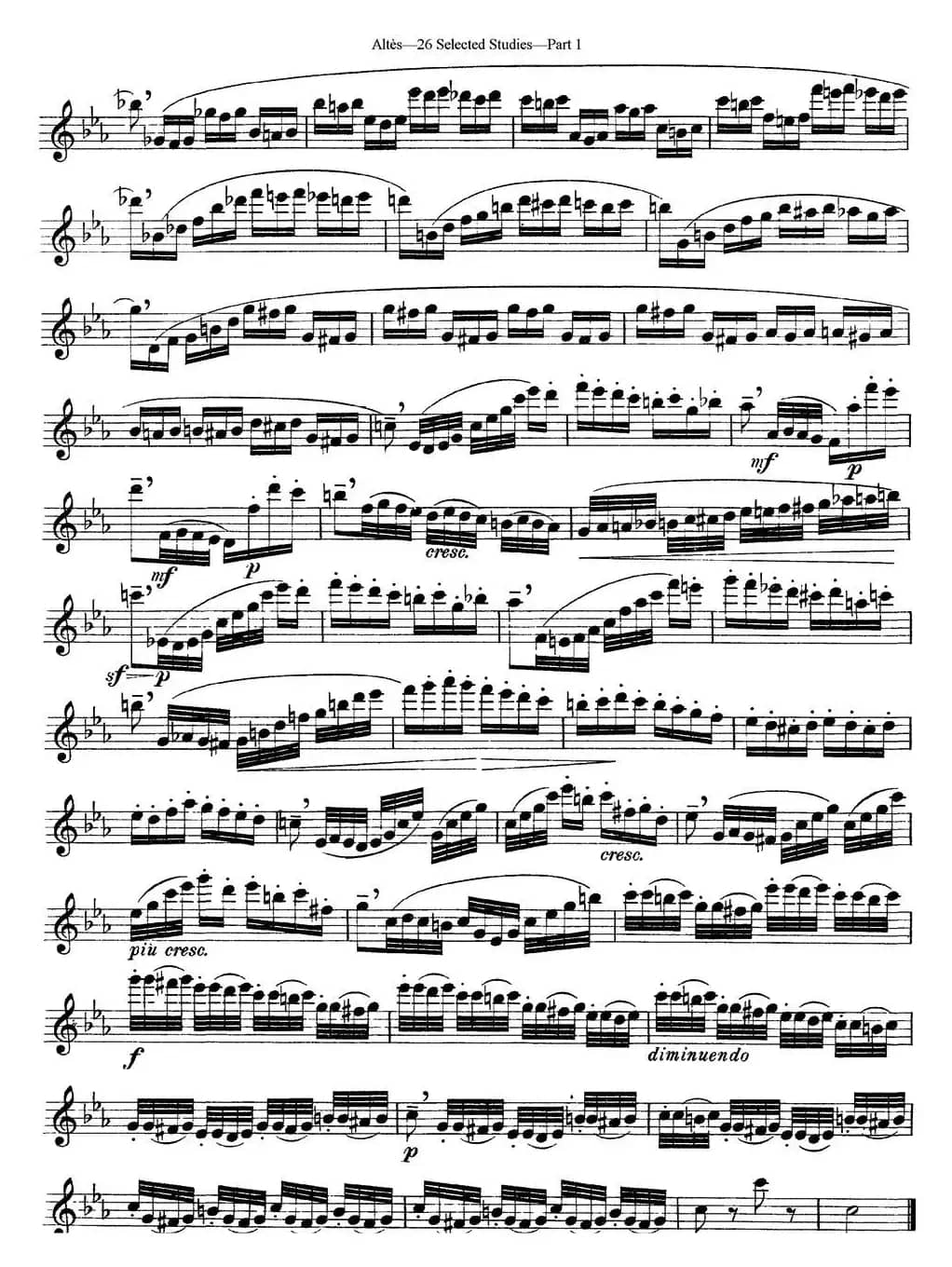 阿尔泰斯26首精选长笛练习曲（NO.9）