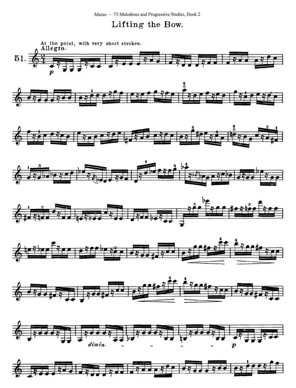 马扎斯小提琴练习曲 Op.36 第二册 华丽练习曲（51）