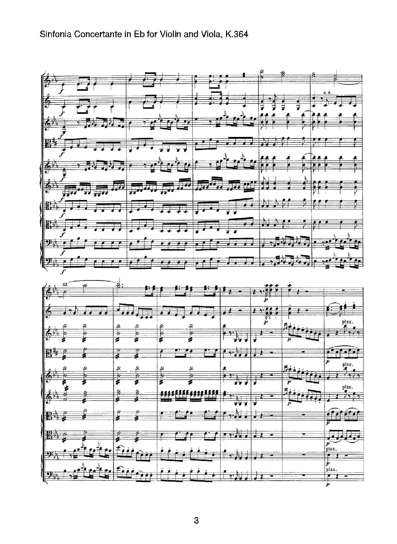 降E大调交响协奏曲（《Sinfonia Concertante in Eb》for Violin and Viola K.364）