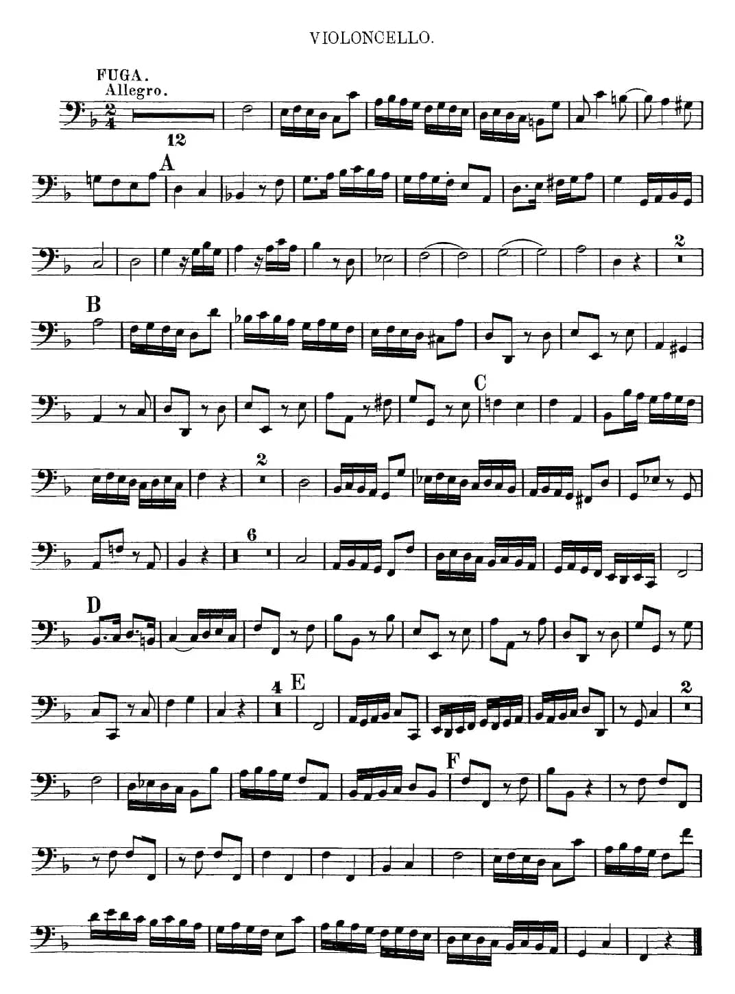 Mozart《Quartet No.8 in F Major,K.168》（Cello分谱）