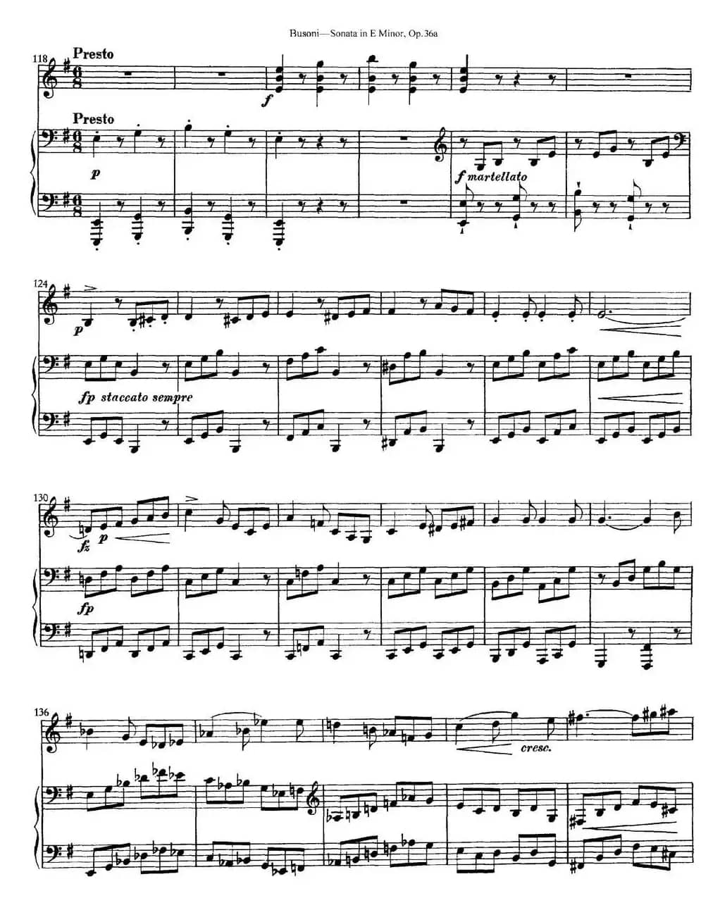 Violin Sonata No.2 in E Minor Op.36（小提琴+钢琴伴奏）