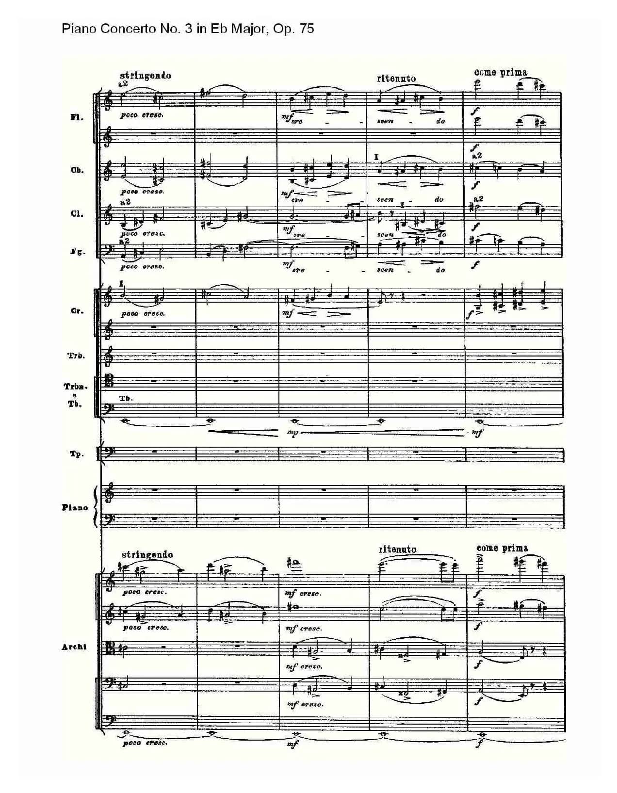 Piano Concerto No.3 in Eb Major, Op.75（Eb大调第三钢琴协奏）