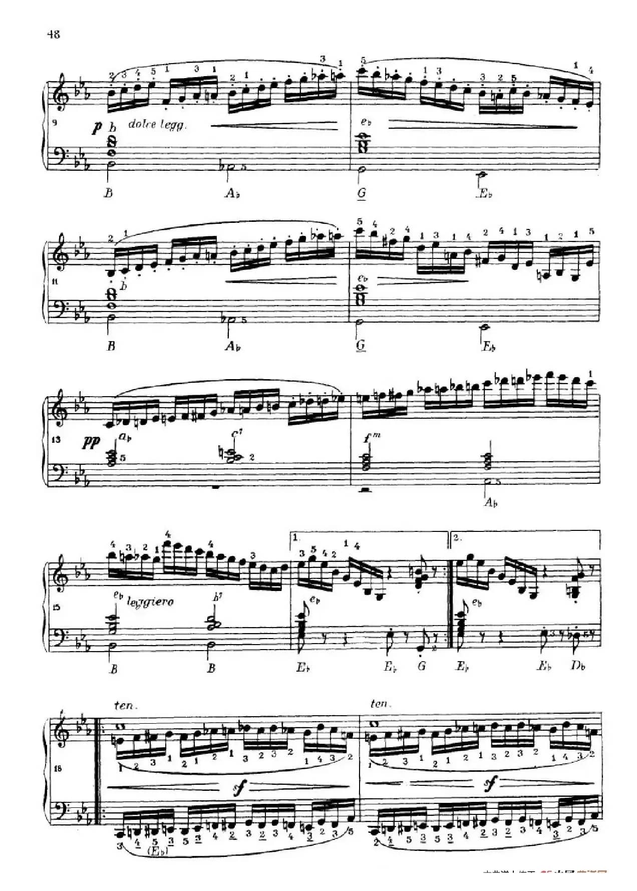 《车尔尼手风琴练习曲集》第Ⅳ册（第9首）