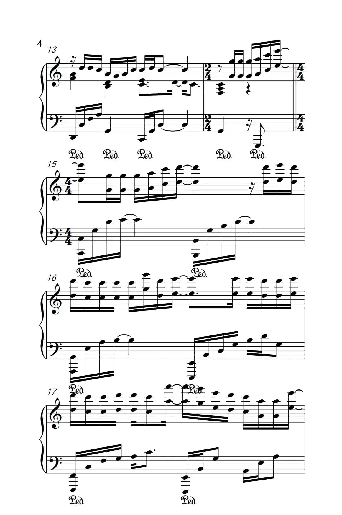 认真的雪（《弹吧音教》制谱版）