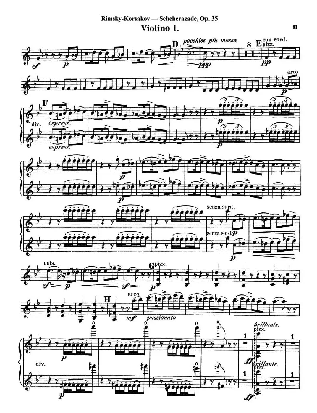 Scheherazade(Ⅲ)Op.35(第一小提琴)