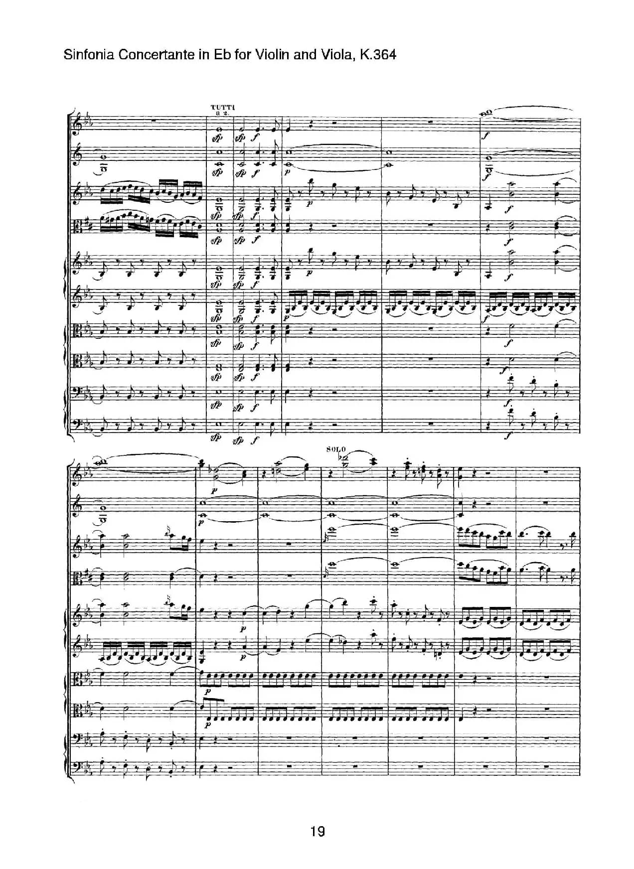 降E大调交响协奏曲（《Sinfonia Concertante in Eb》for Violin and Viola K.364）