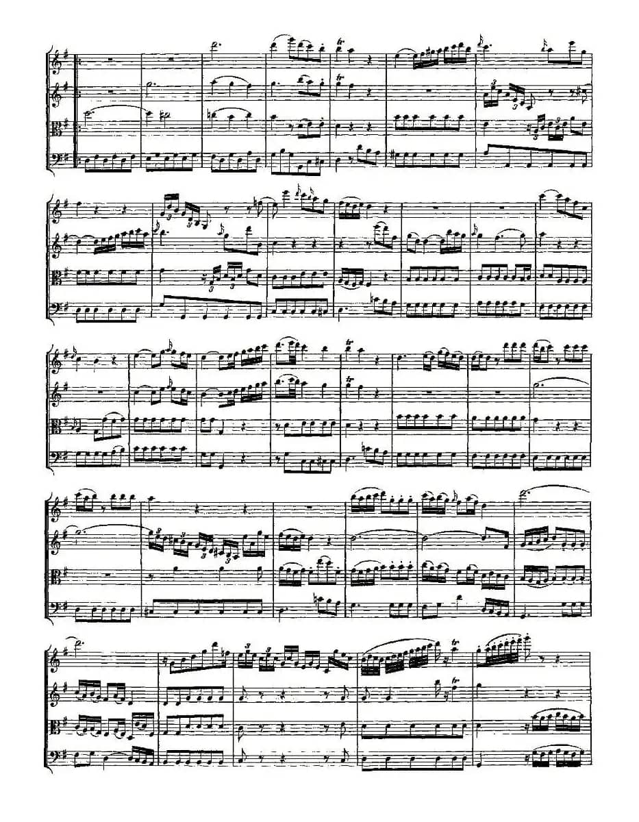 Quartet No. 1 in G Major, K. 80 （G大调第一弦乐四重奏）