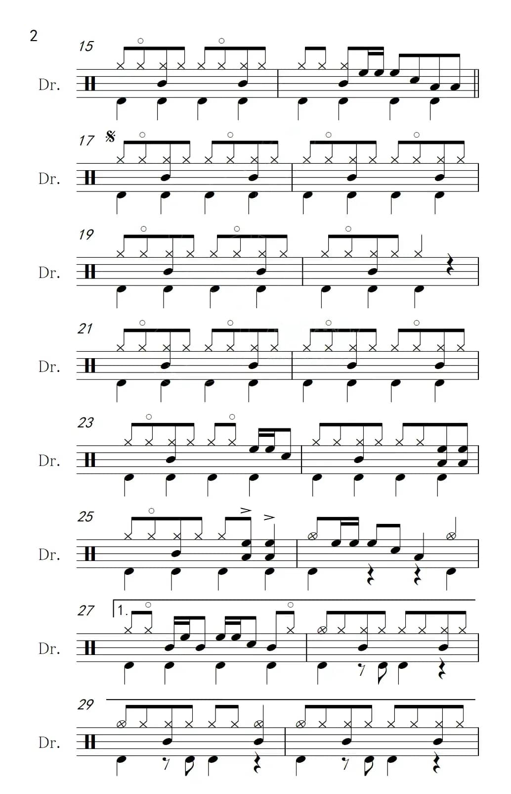 爱拼才会赢（架子鼓谱）