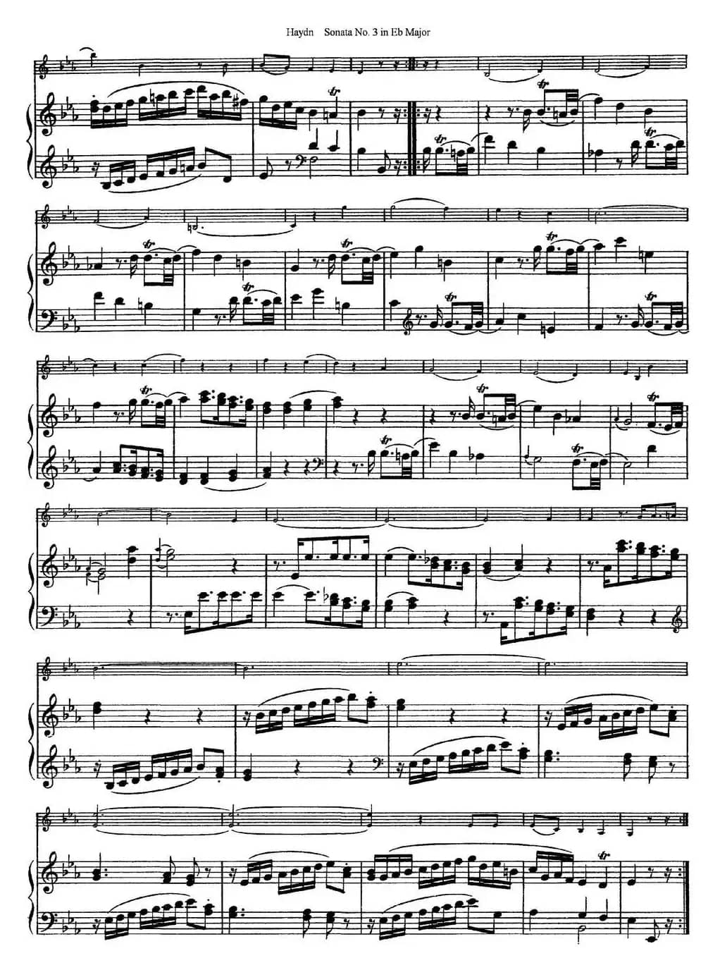 Violin Sonata No.3 in Eb Major（小提琴+钢琴伴奏）