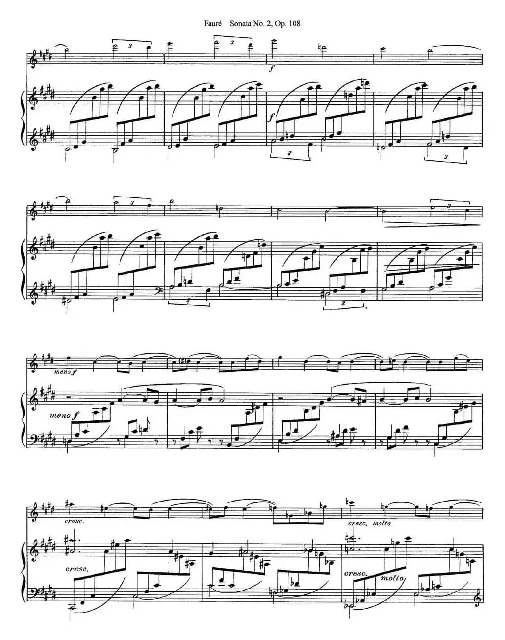 Violin Sonata No.2 Op.108（小提琴+钢琴伴奏）