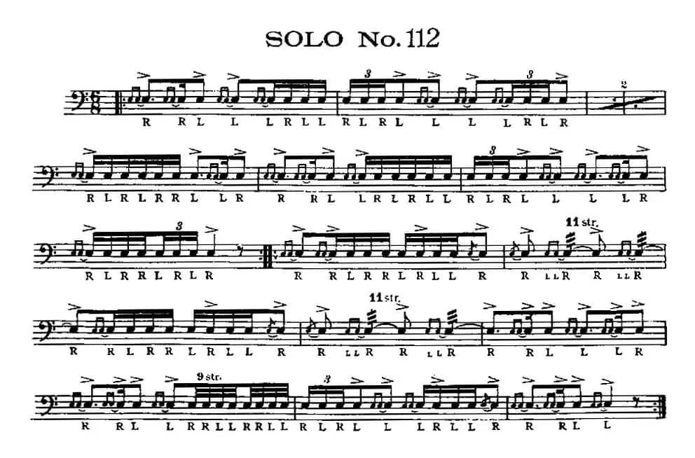 美国军鼓 SOLO No.111-115（爵士鼓谱）