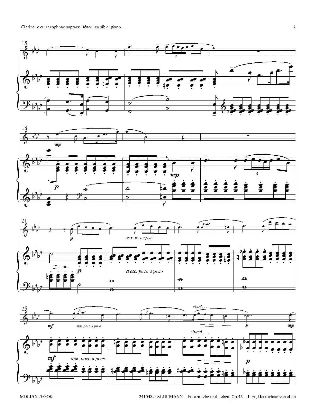 妇女的爱情与生活 Op42·Ⅱ（高音萨克斯+钢琴伴奏）