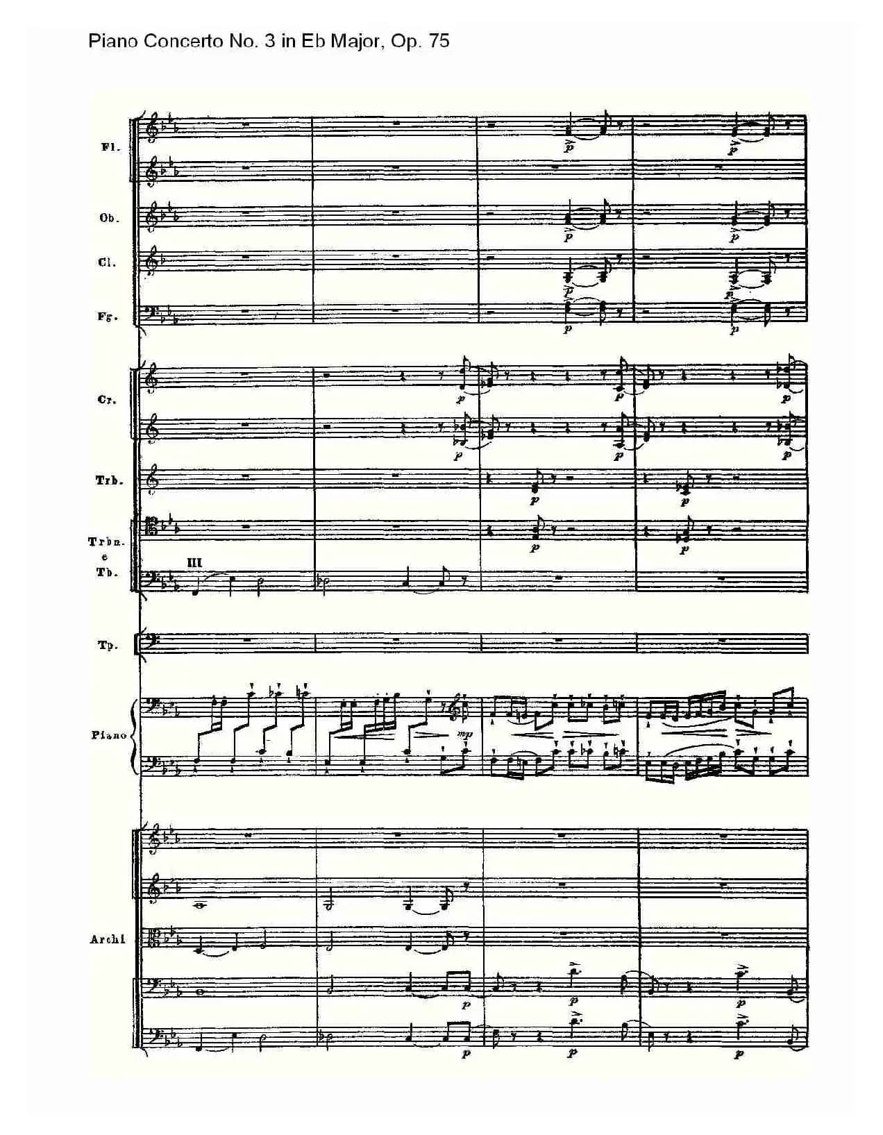 Piano Concerto No.3 in Eb Major, Op.75（Eb大调第三钢琴协奏）