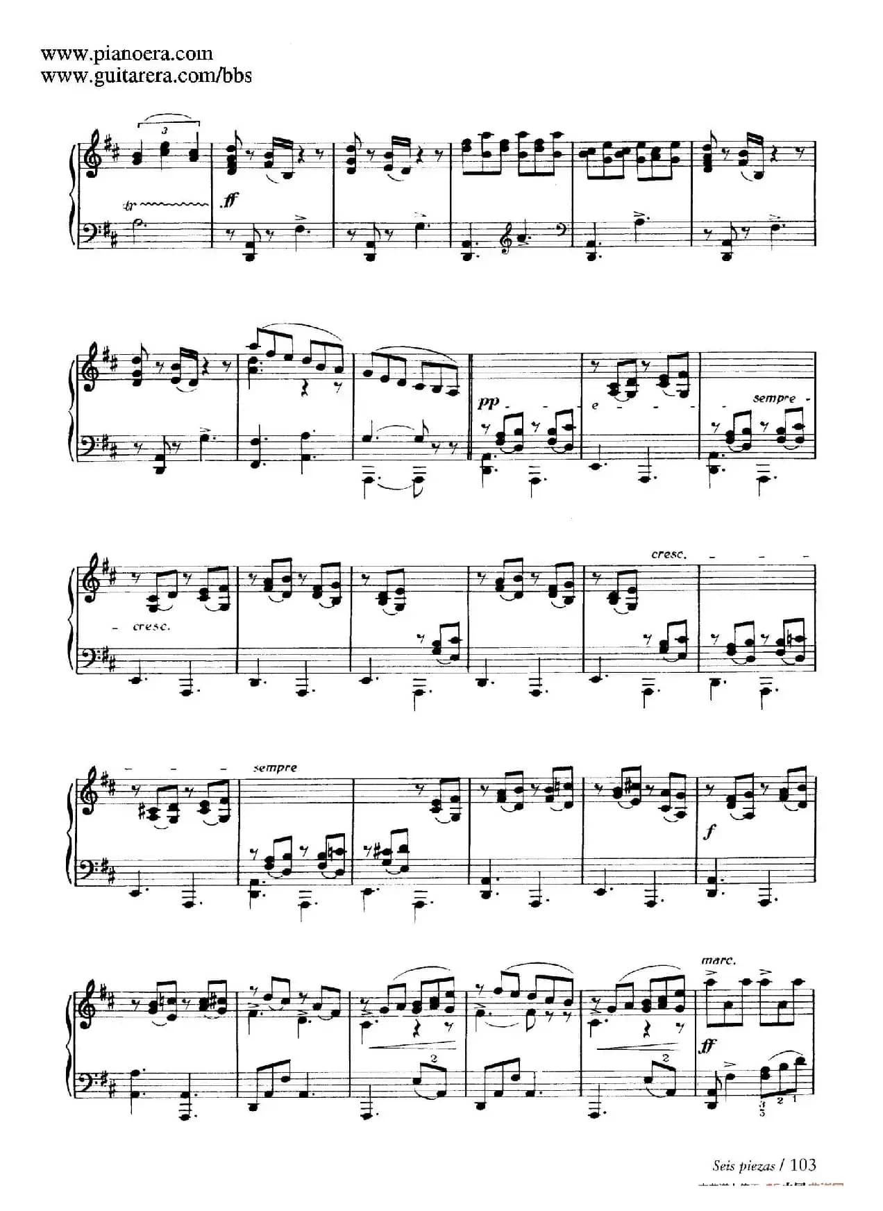 Six Pieces on Spanish Folksongs H.125（6首西班牙民谣小品·7. 踏步舞曲 Zapateado）