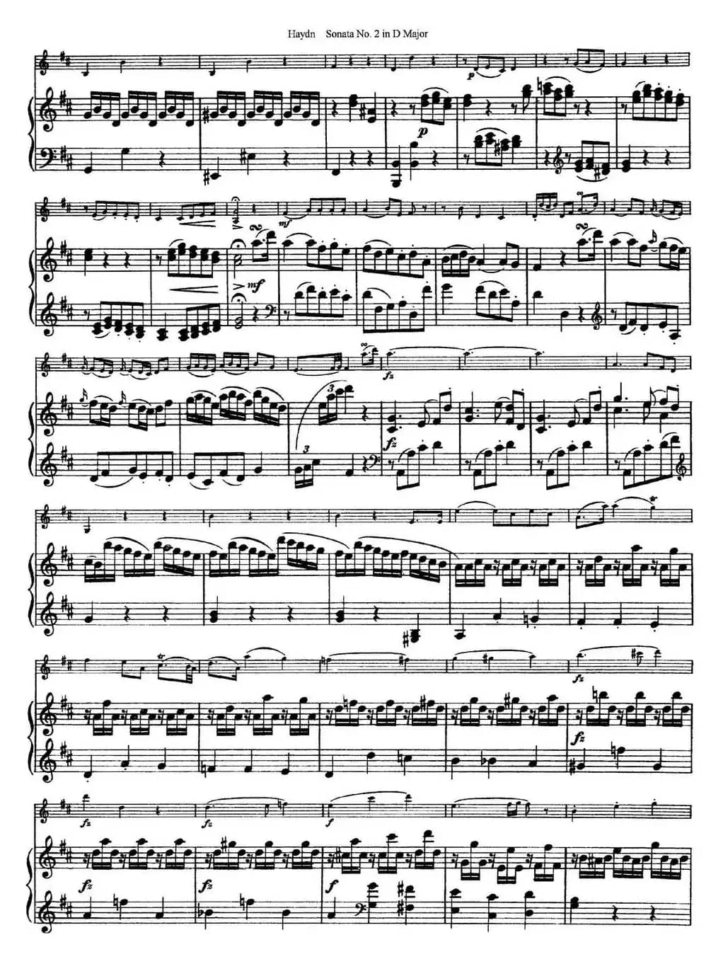 Violin Sonata No.2 in D Major（小提琴+钢琴伴奏）