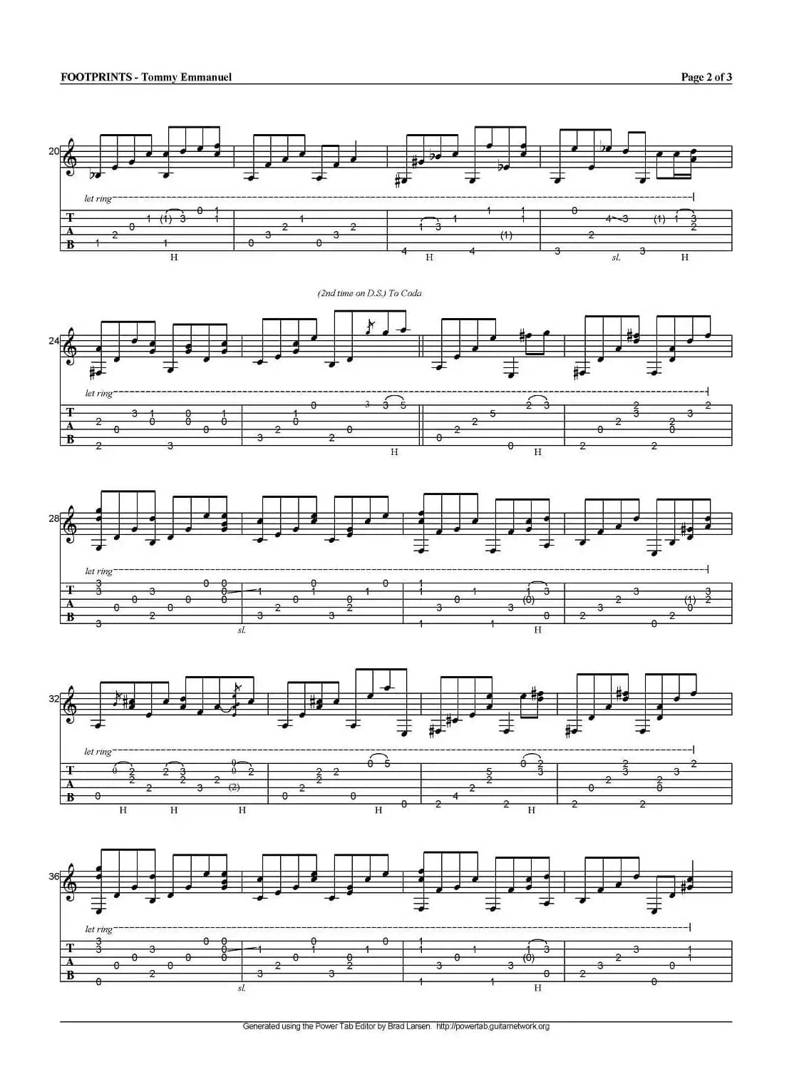 tommy emmanuel：footprints（指弹吉他）