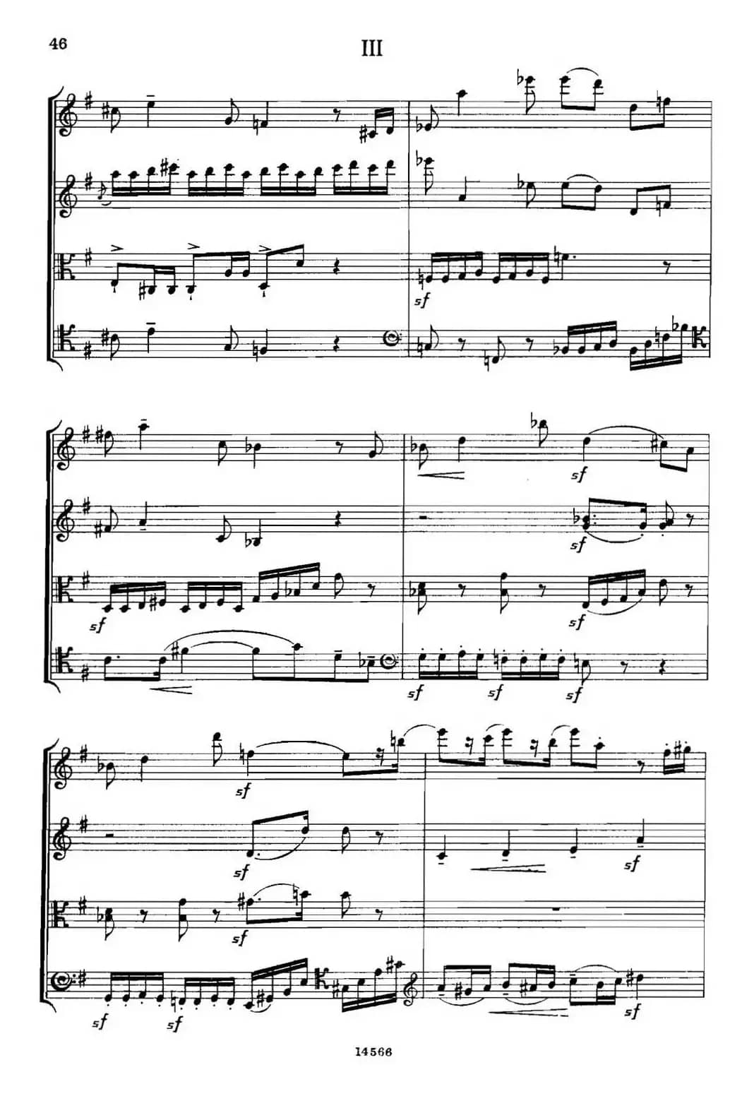 QUARTET Op.83（第三部分）（弦乐四重奏）