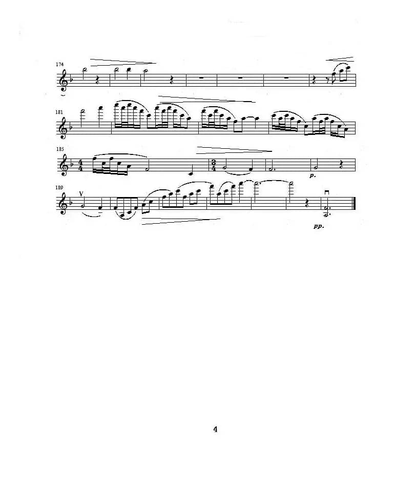 b小调第一小提琴协奏曲第二乐章（独奏小提琴分谱）