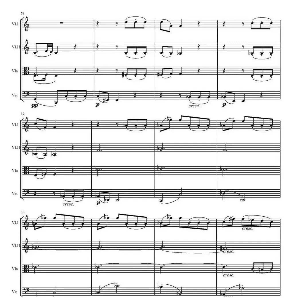 String Quartet KV.387（G大调弦乐四重奏）