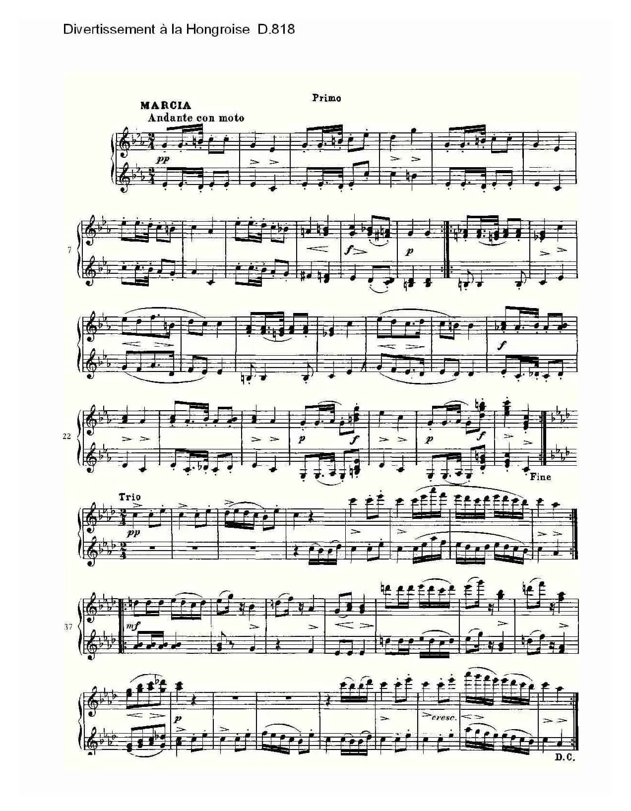 Divertissement à la Hongroise D.818