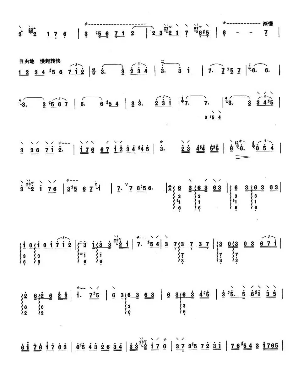 柳琴考级曲目七级：葡萄架下