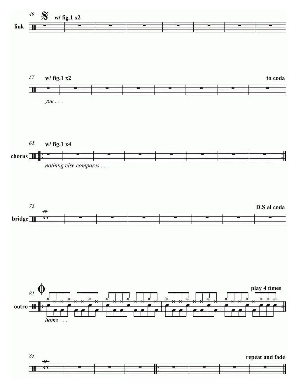 爵士鼓谱：Coldplay - Clocks