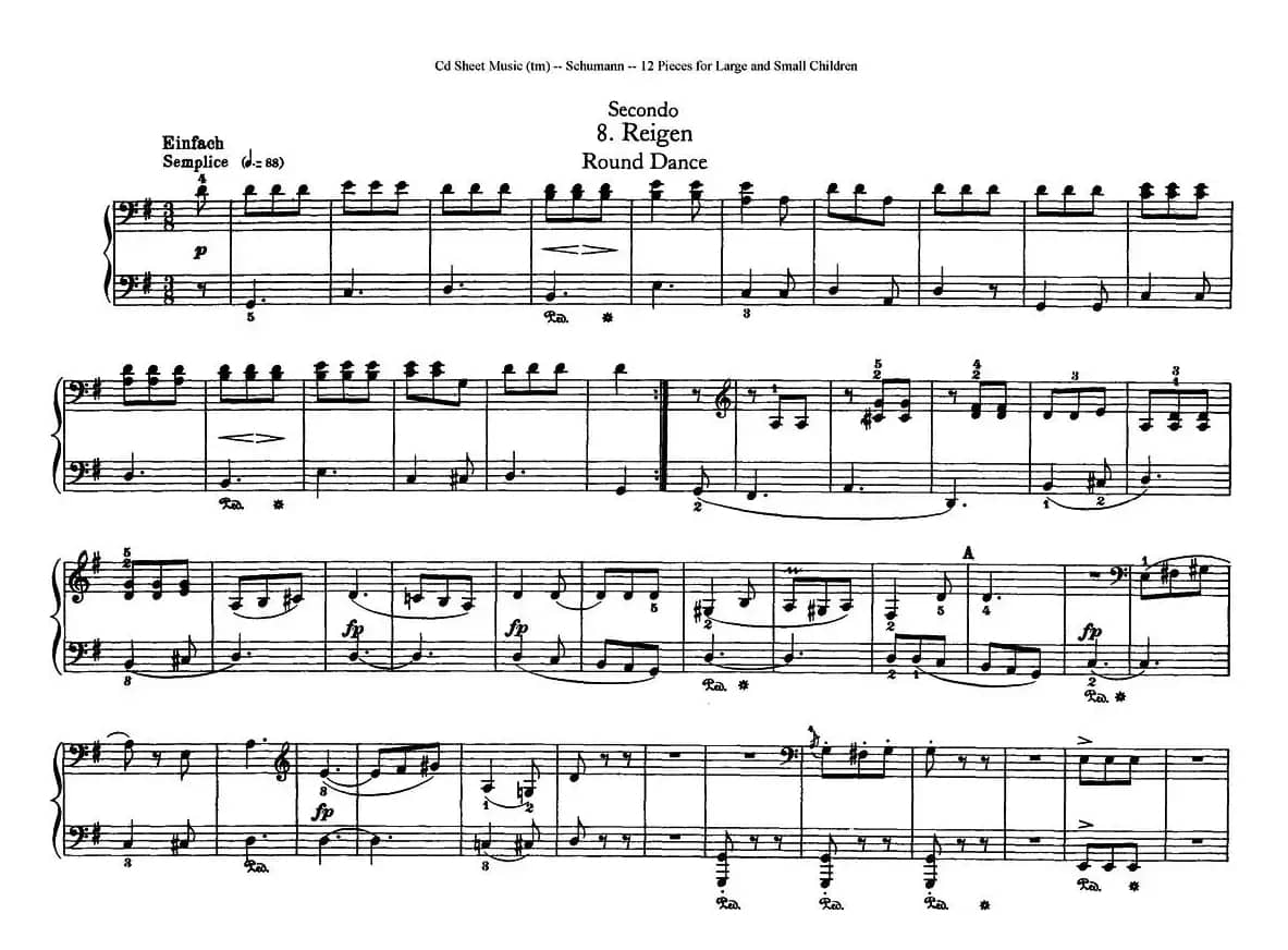 12首为孩子们而作的四手联弹曲 Op.85（四手联弹）（8）