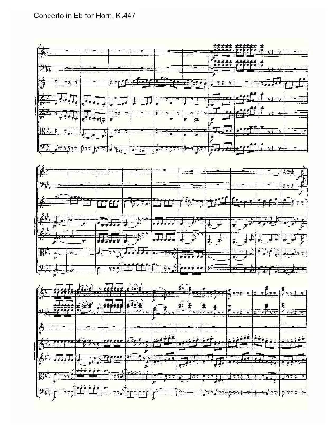 Concerto in Eb for Horn, K.447（Eb调法国号协奏曲, K.447）