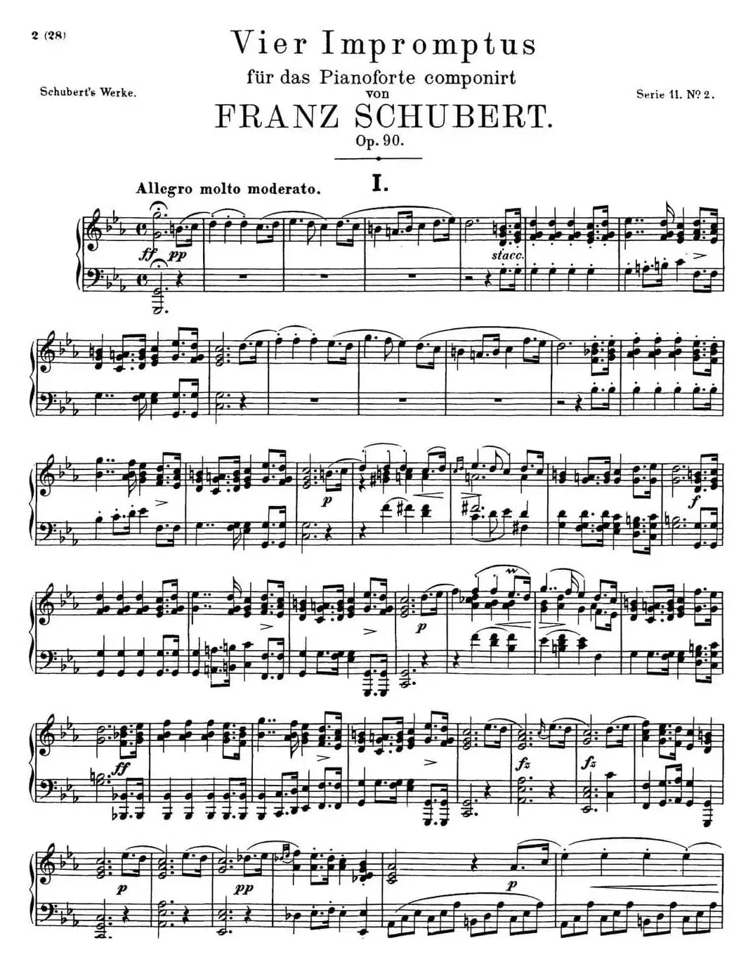 舒伯特c小调即兴曲D.899，Op.90（NO.1）