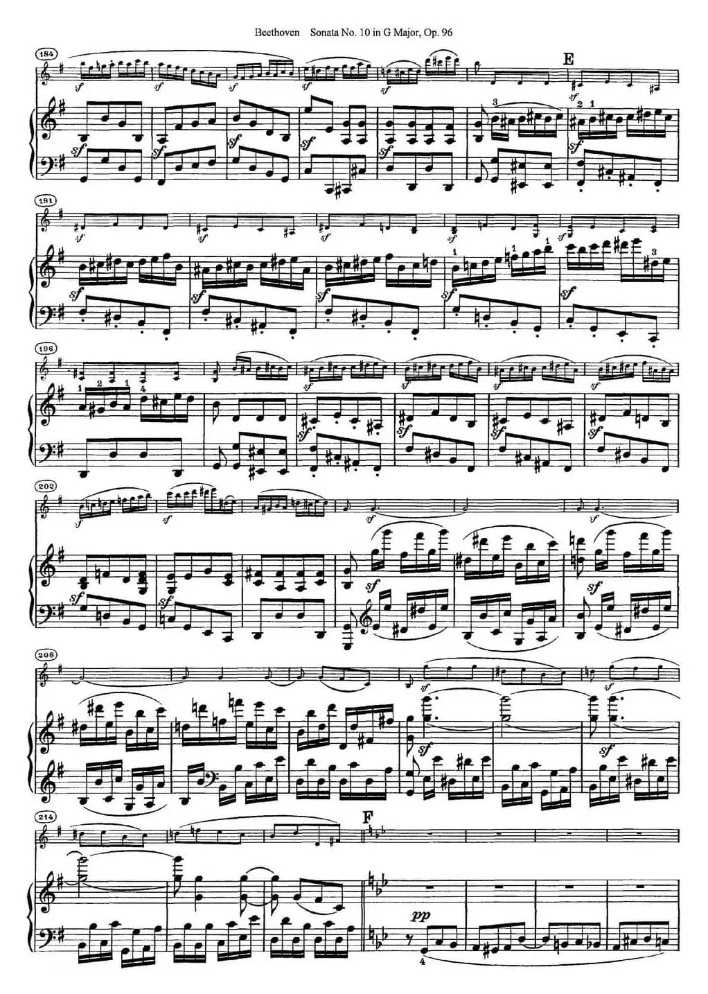 Violin Sonata No.10 in G Major Op.96（小提琴+钢琴伴奏）