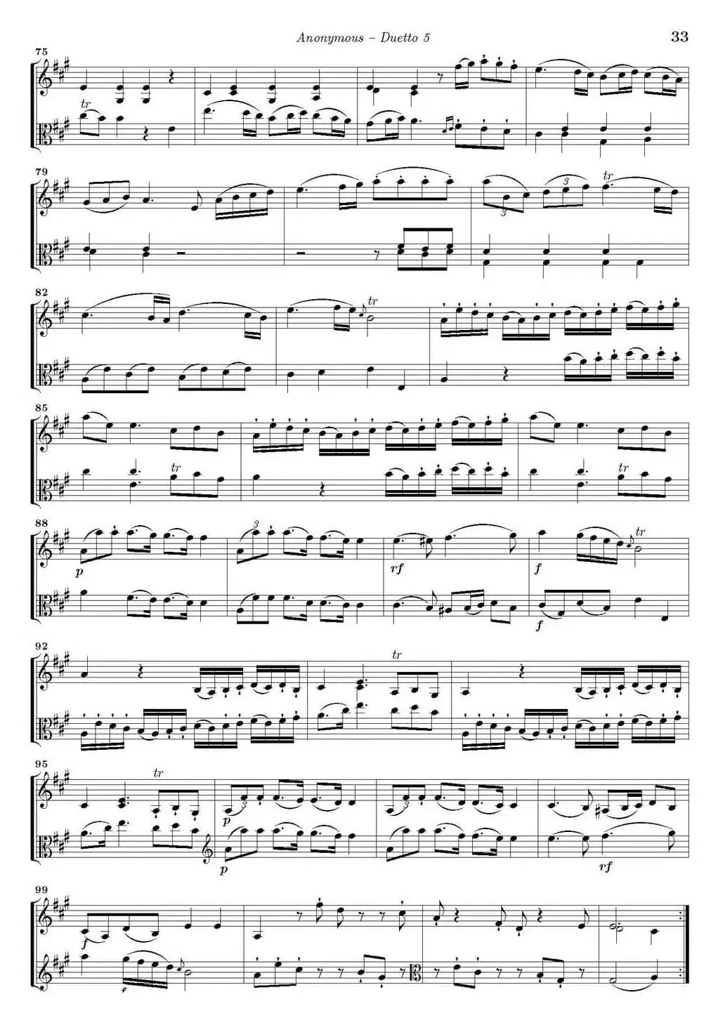 Duetto 5（小提琴+中提琴）