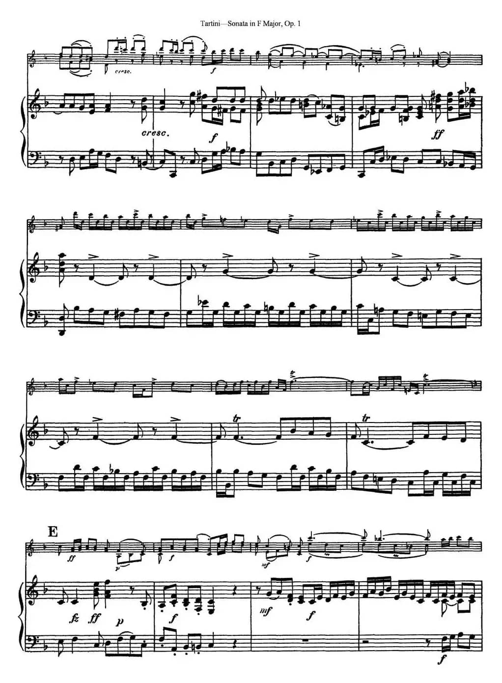 Violin Sonata in F Major Op.1（小提琴+钢琴伴奏）