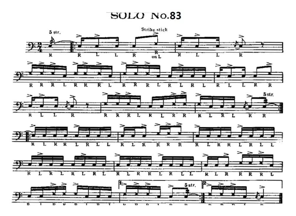 美国军鼓 SOLO No.81-85（爵士鼓谱）
