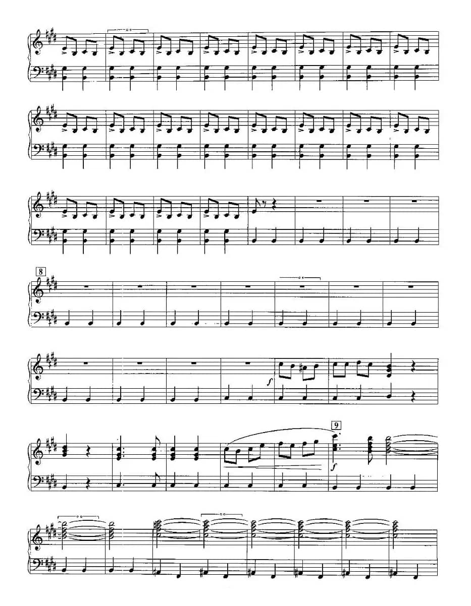 打虎上山（电子琴重奏曲—第三声部分谱）