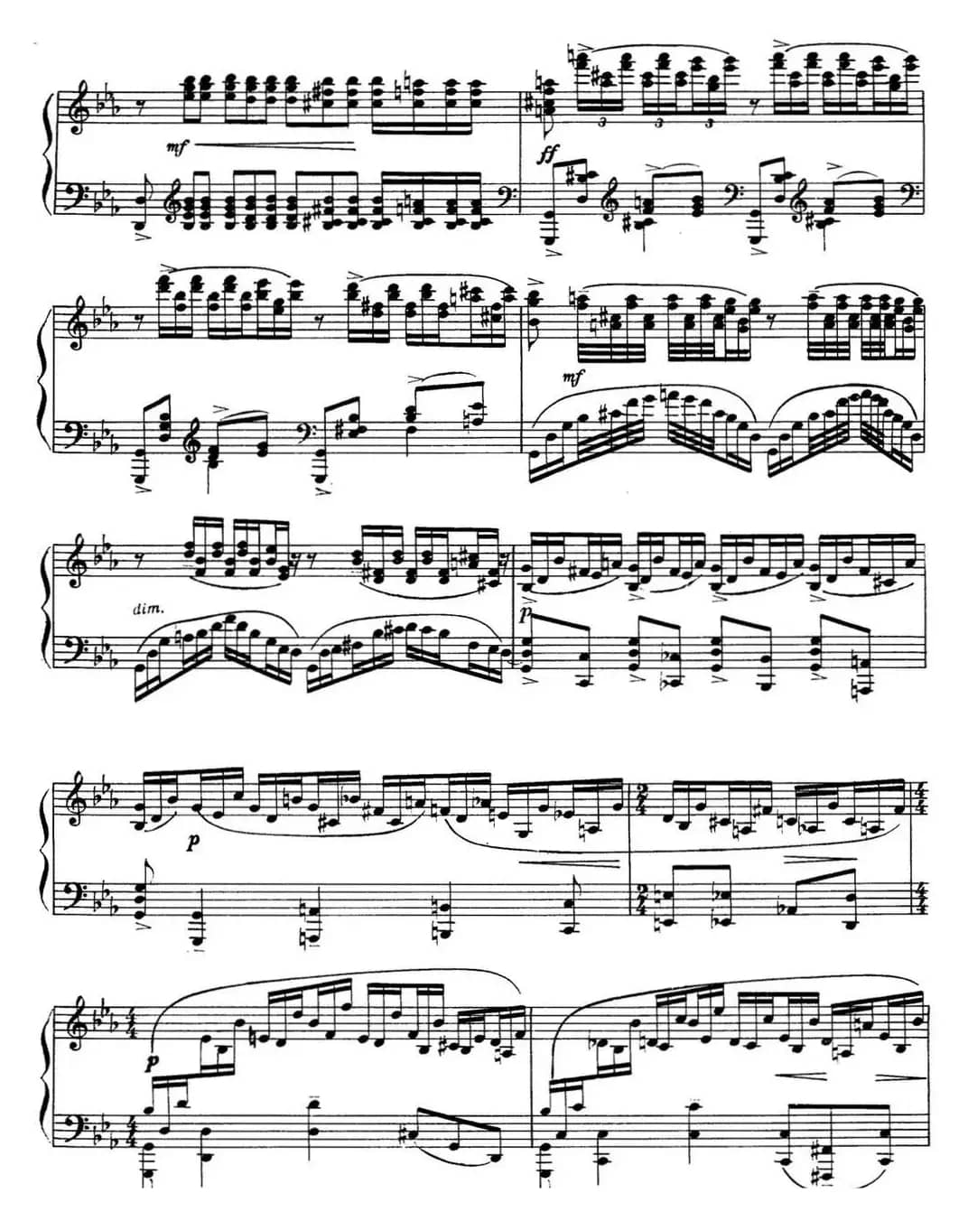 拉赫玛尼诺夫 音画练习曲9或10 Etudes tableaux Op.39 No.1